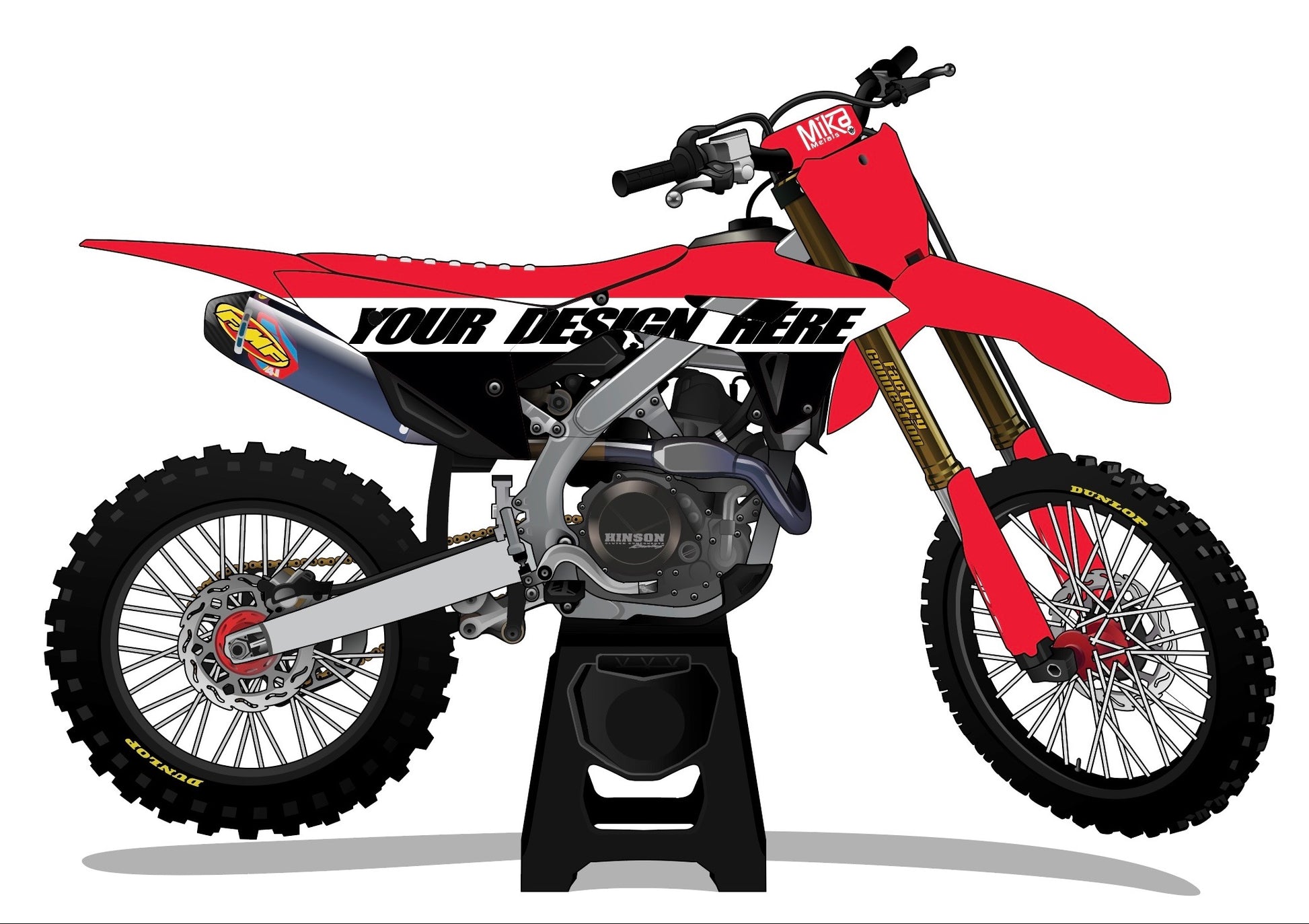 Custom Yamaha Dirt Bike Heet Blue Graphics - FREE SHIPPING